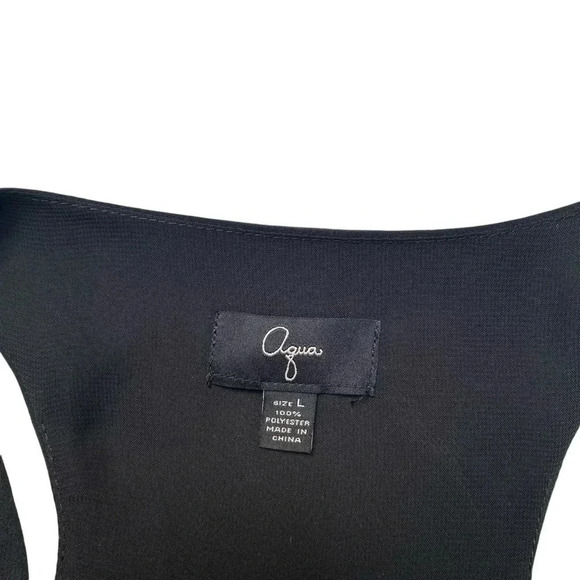 AQUA Black Tiered Racerback Sleeveless Blouse Large - Picture 10 of 10